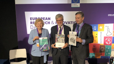 Pearl Dykstra, EC Group of Chief Scientific Advisors; IASS-Direktor Ortwin Renn; David Mair, European Commission, DG Joint Research Centre (JRC)