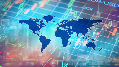 WEltfinanzsystem Weltkarte Börsenkurse